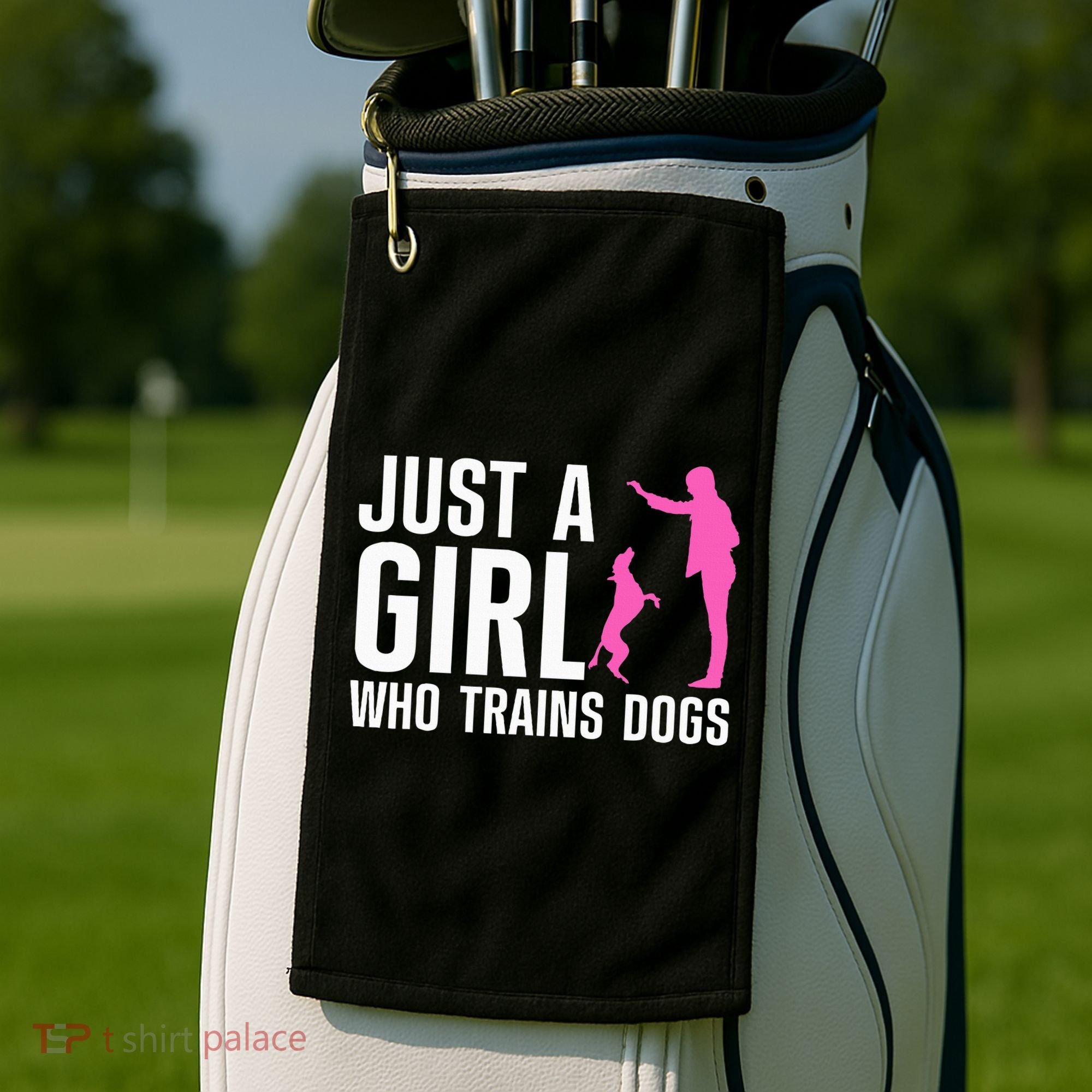 Cute Dog Trainer For Training Dog Lover Owner Golf Towel