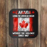 Canada Day Tee Canada Living The American Dream Without The Violence Since 1867 Coaster thumb 0