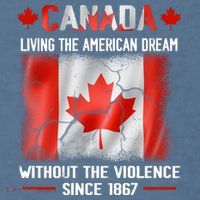 Canada Day Tee Canada Living The American Dream Without The Violence Since 1867 Comfort Colors Garment-Dyed Hooded Sweatshirt thumb 2