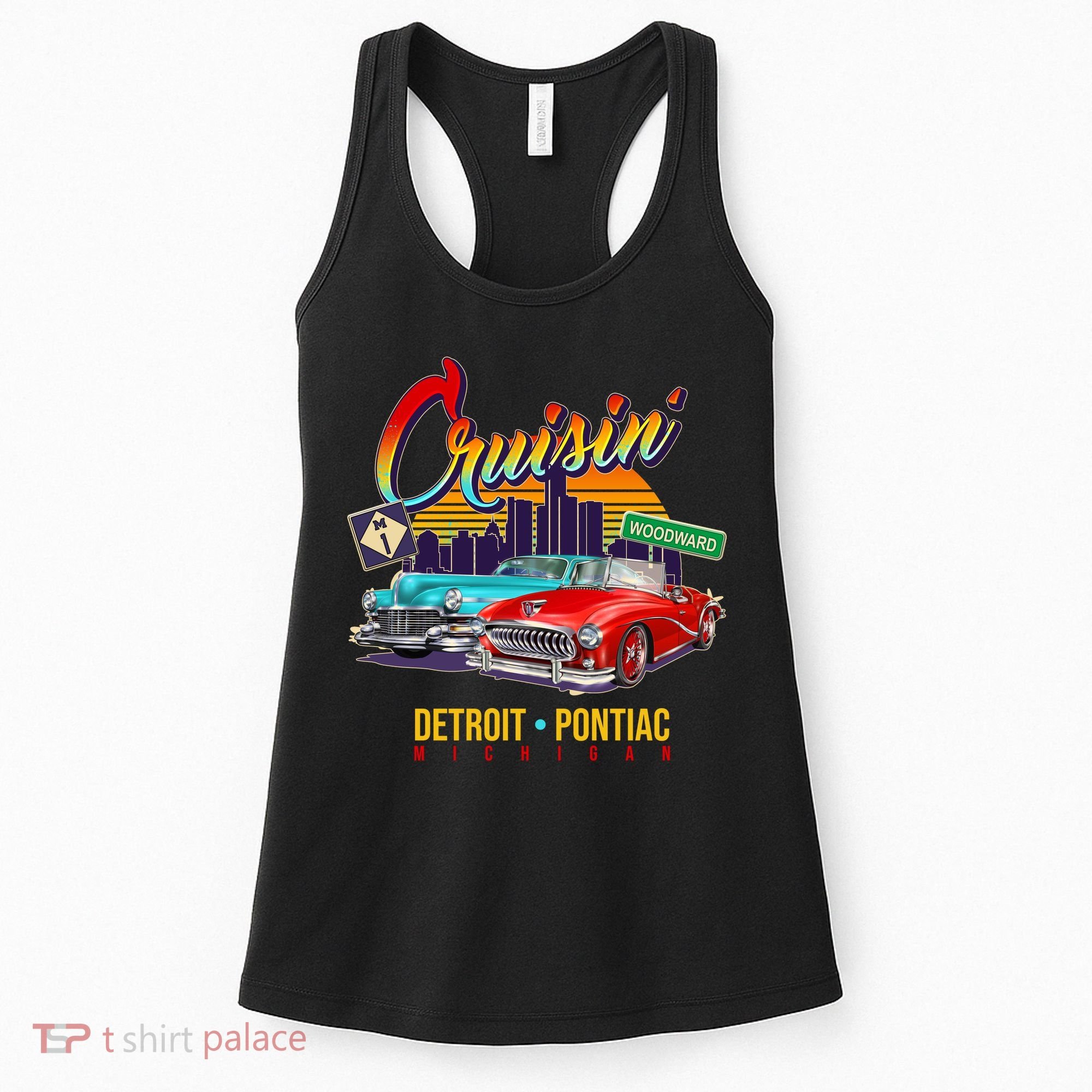 Cruisin Detroit To Pontiac Clasic Cars Women's Tank Top