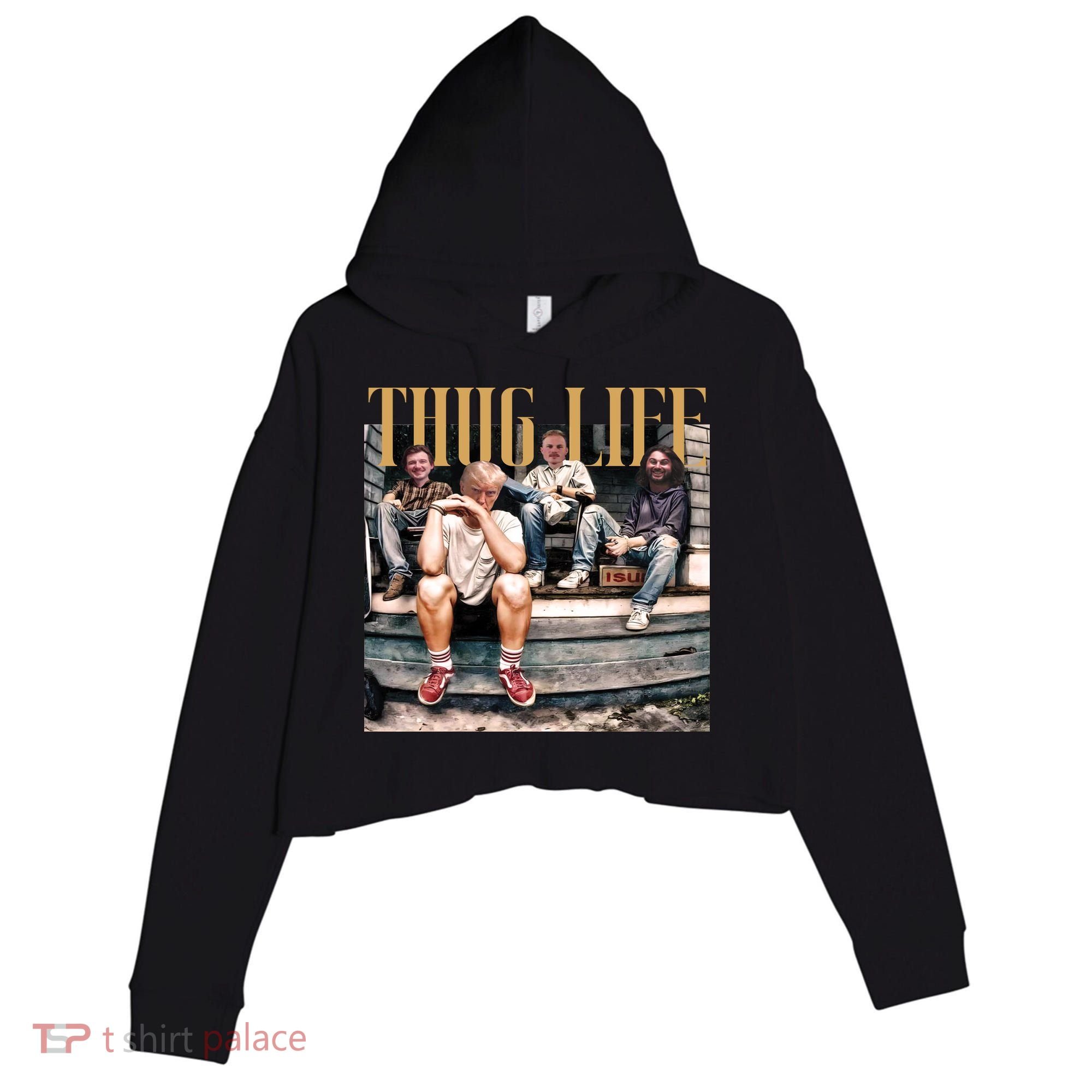 Cool Donald Trump Thug Life Crop Fleece Hoodie