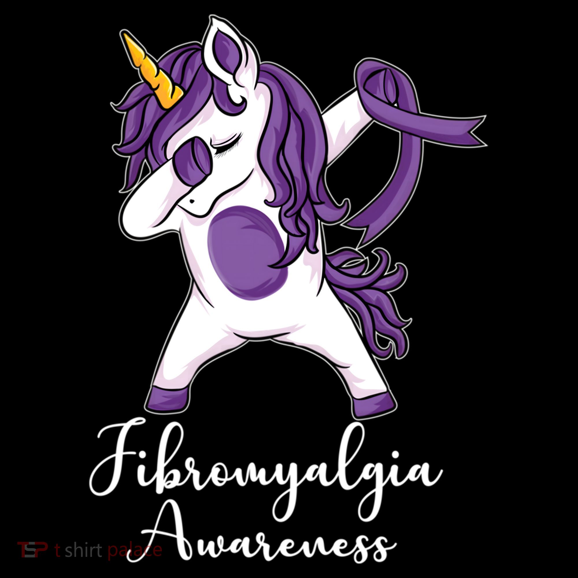 Cute Dabbing Unicorn Purple Ribbon Fibromyalgia Awareness Gift Coffee Mug