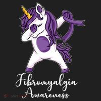 Cute Dabbing Unicorn Purple Ribbon Fibromyalgia Awareness Gift Beanie thumb 2