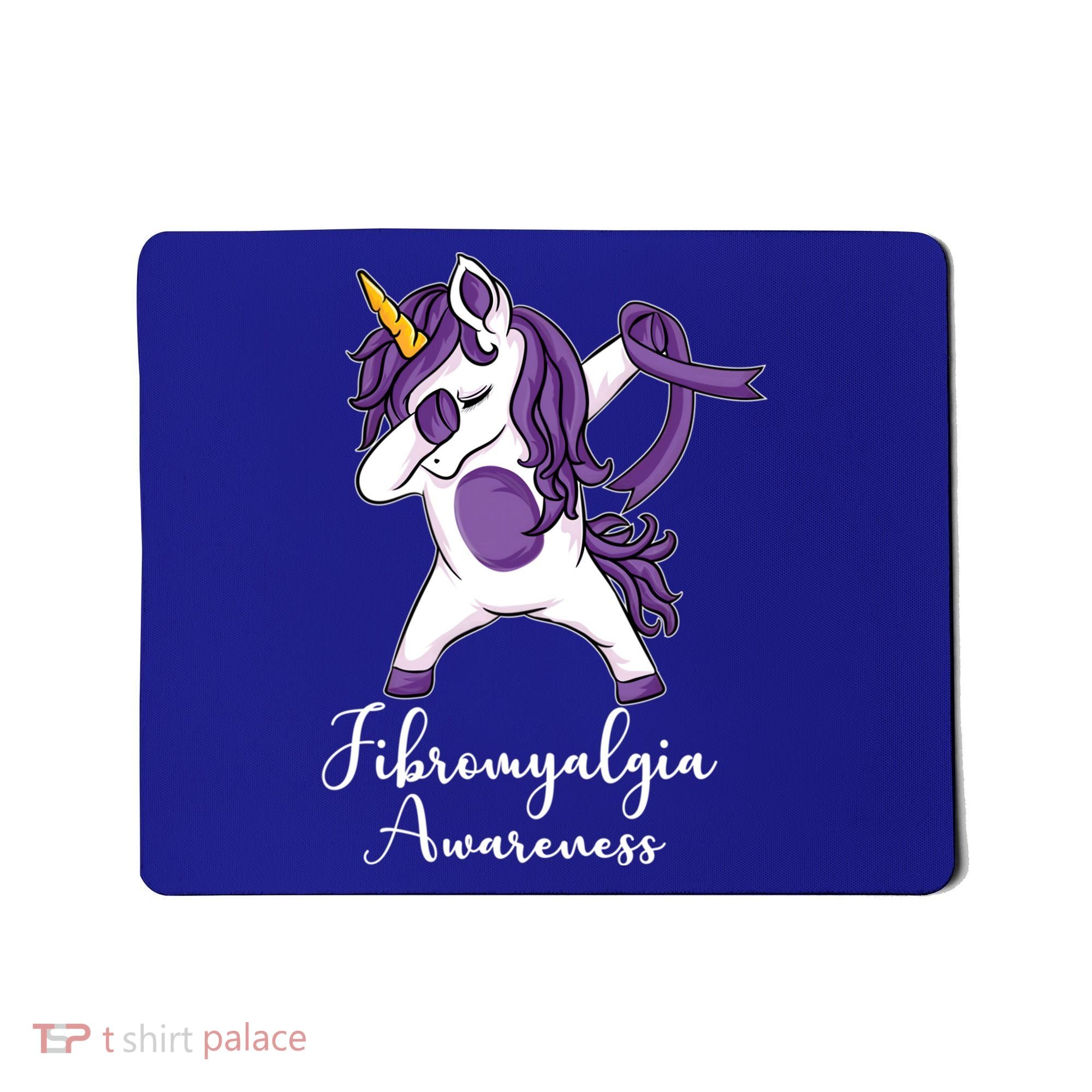 Cute Dabbing Unicorn Purple Ribbon Fibromyalgia Awareness Gift Mousepad