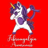 Cute Dabbing Unicorn Purple Ribbon Fibromyalgia Awareness Gift Santa Hat thumb 1