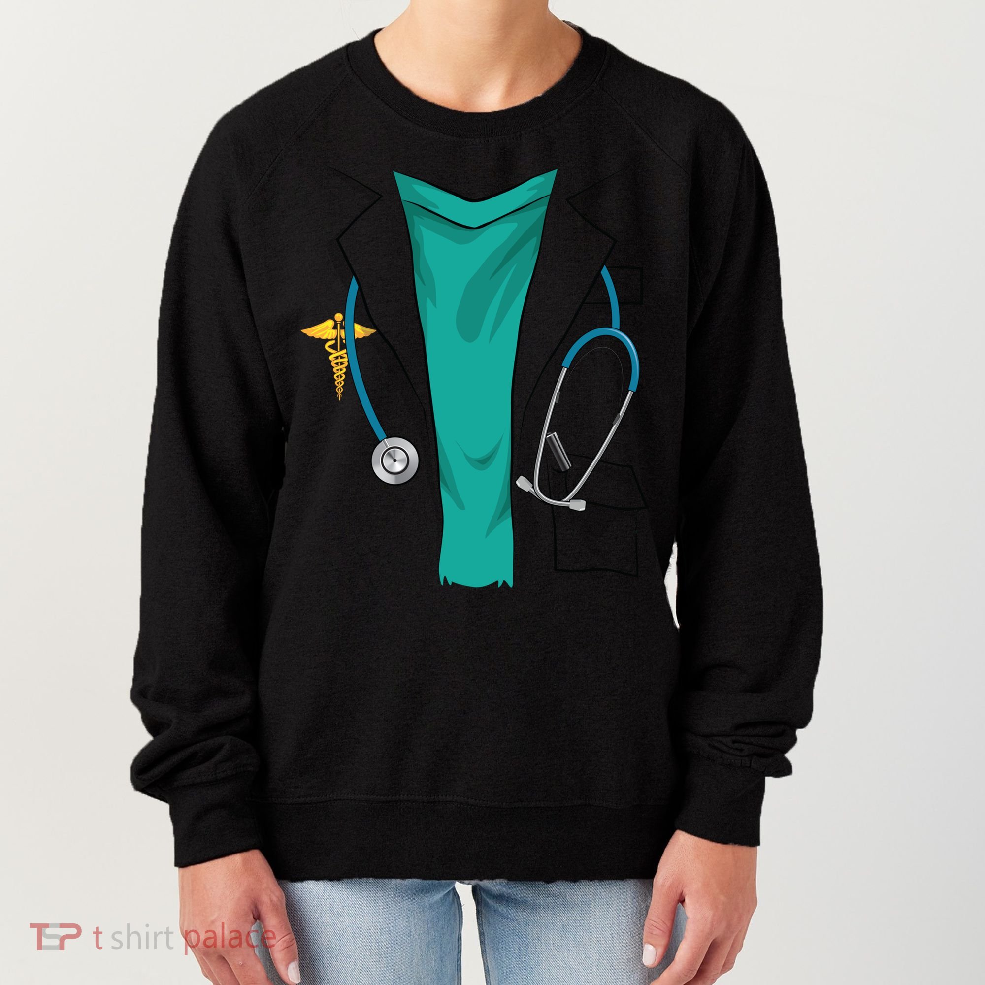 Cool Doctor Uniform Halloween Costume Funny Lazy Diy Gift Women's Sweatshirt