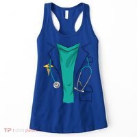 Cool Doctor Uniform Halloween Costume Funny Lazy Diy Gift Women's Tank Top thumb 0