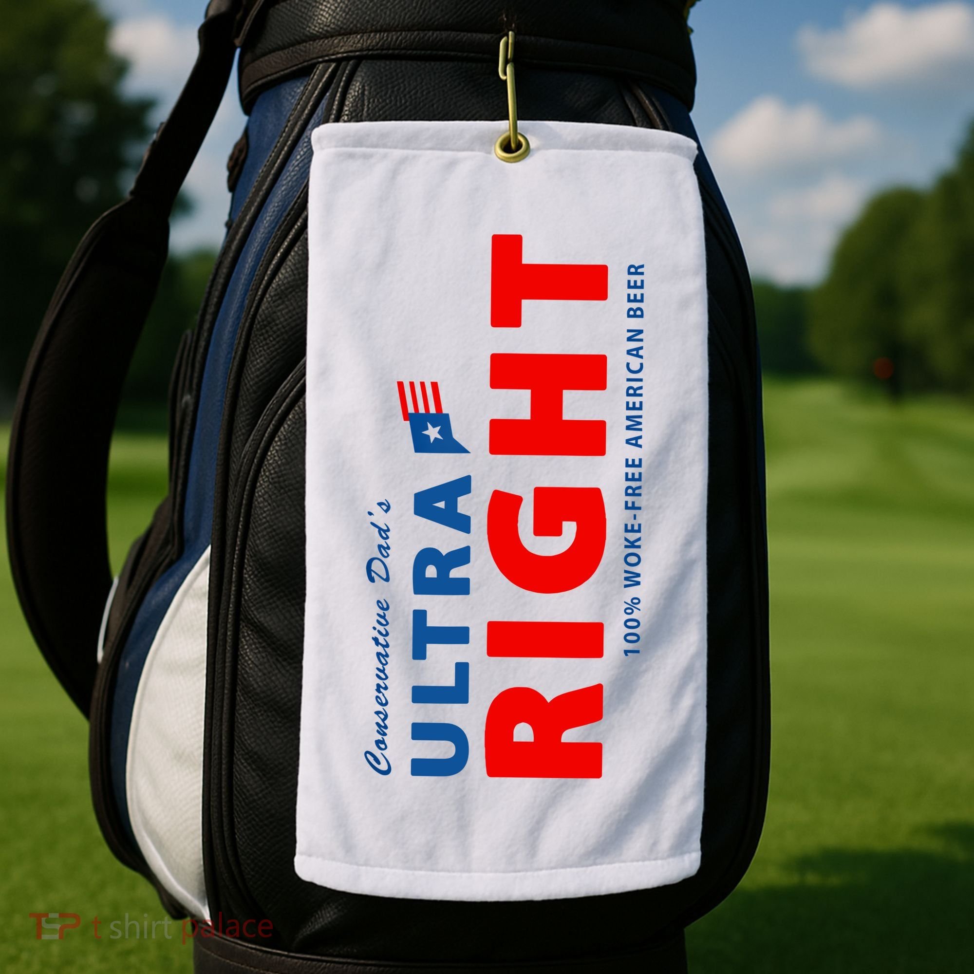 Conservative Dads Ultra Right 100% Work Free American Beer Golf Towel