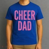 Cheer Dad Vintage Retro Cheerleading Matching Parents Pink Gift T-Shirt thumb 3