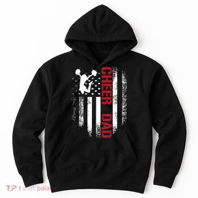 Cheer Dad Vintage American Flag Hoodie