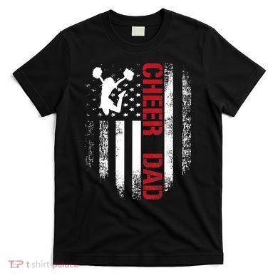 Cheer Dad Vintage American Flag T-Shirt