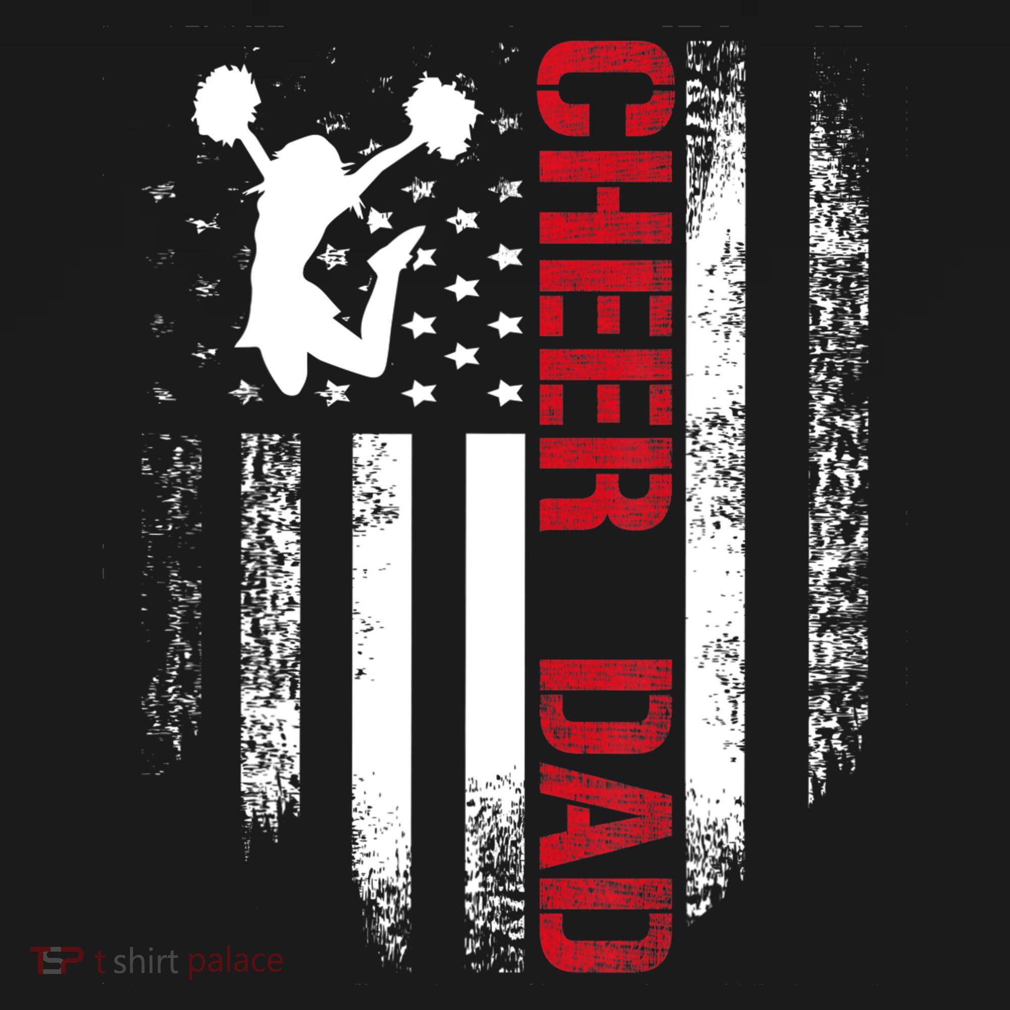 Cheer Dad Vintage American Flag T-Shirt