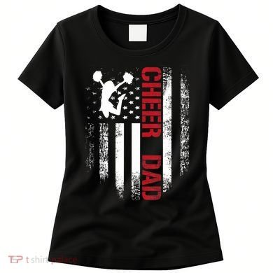 Cheer Dad Vintage American Flag Women's T-Shirt