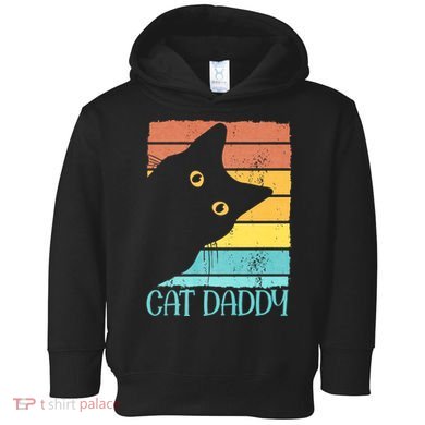 Cat Daddy Vintage Eighties Style Cat Dad Gift Fathers Day Toddler Hoodie