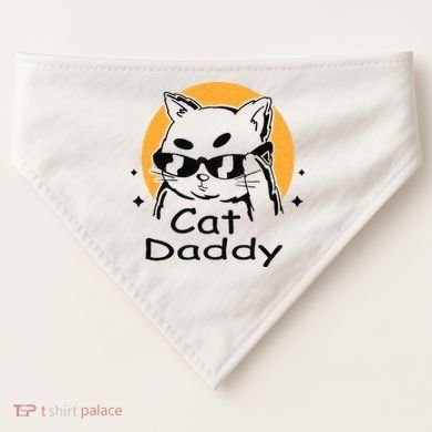 Cat Daddy Vintage Eighties Style Cat Retro Distressed USA-Made Doggie Bandana