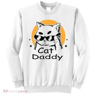 Cat Daddy Vintage Eighties Style Cat Retro Distressed Sweatshirt
