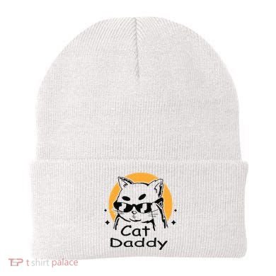 Cat Daddy Vintage Eighties Style Cat Retro Distressed Beanie