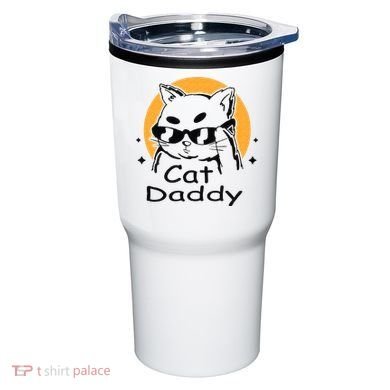 Cat Daddy Vintage Eighties Style Cat Retro Distressed Tumbler