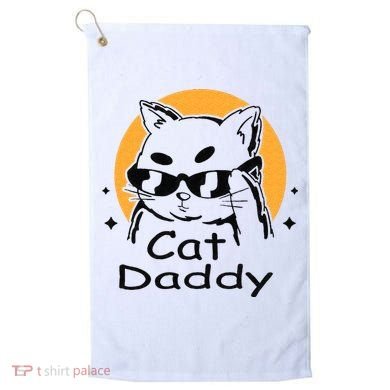 Cat Daddy Vintage Eighties Style Cat Retro Distressed Golf Towel