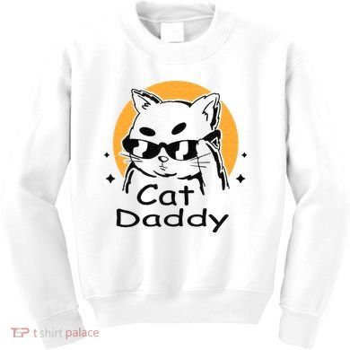 Cat Daddy Vintage Eighties Style Cat Retro Distressed Kids Sweatshirt