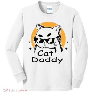 Cat Daddy Vintage Eighties Style Cat Retro Distressed Kids Long Sleeve Shirt