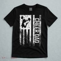  Cheer Dad Vintage American Flag Father Cheerleader Squad T-Shirt thumb 5