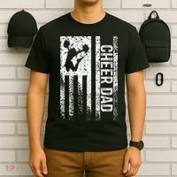  Cheer Dad Vintage American Flag Father Cheerleader Squad T-Shirt thumb 6