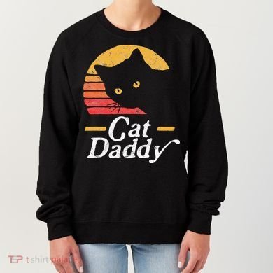 Cat Daddy Vintage Eighties Style Cat Retro Distressed Women's Sweatshirt