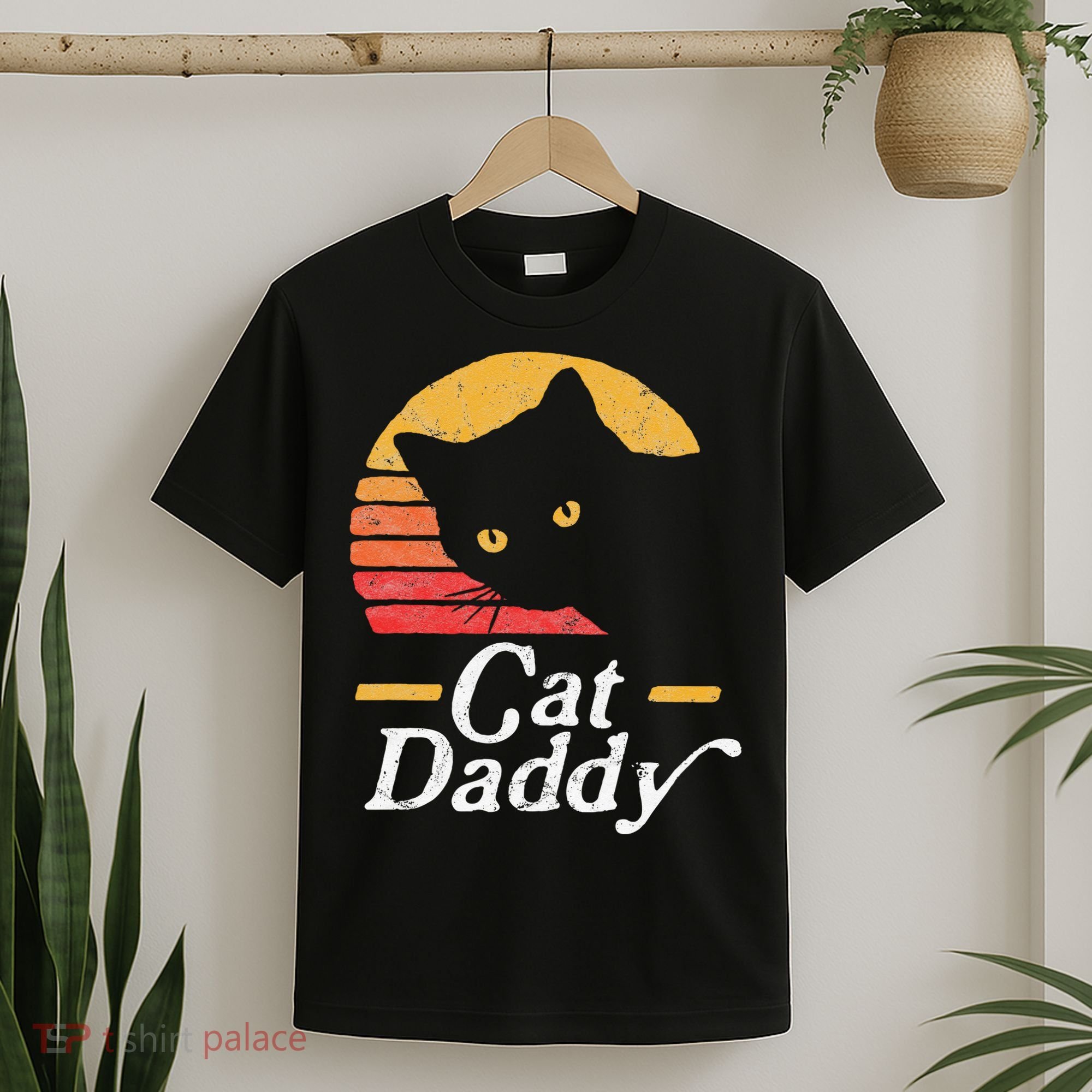 Cat Daddy Vintage Eighties Style Cat Retro Distressed T-Shirt