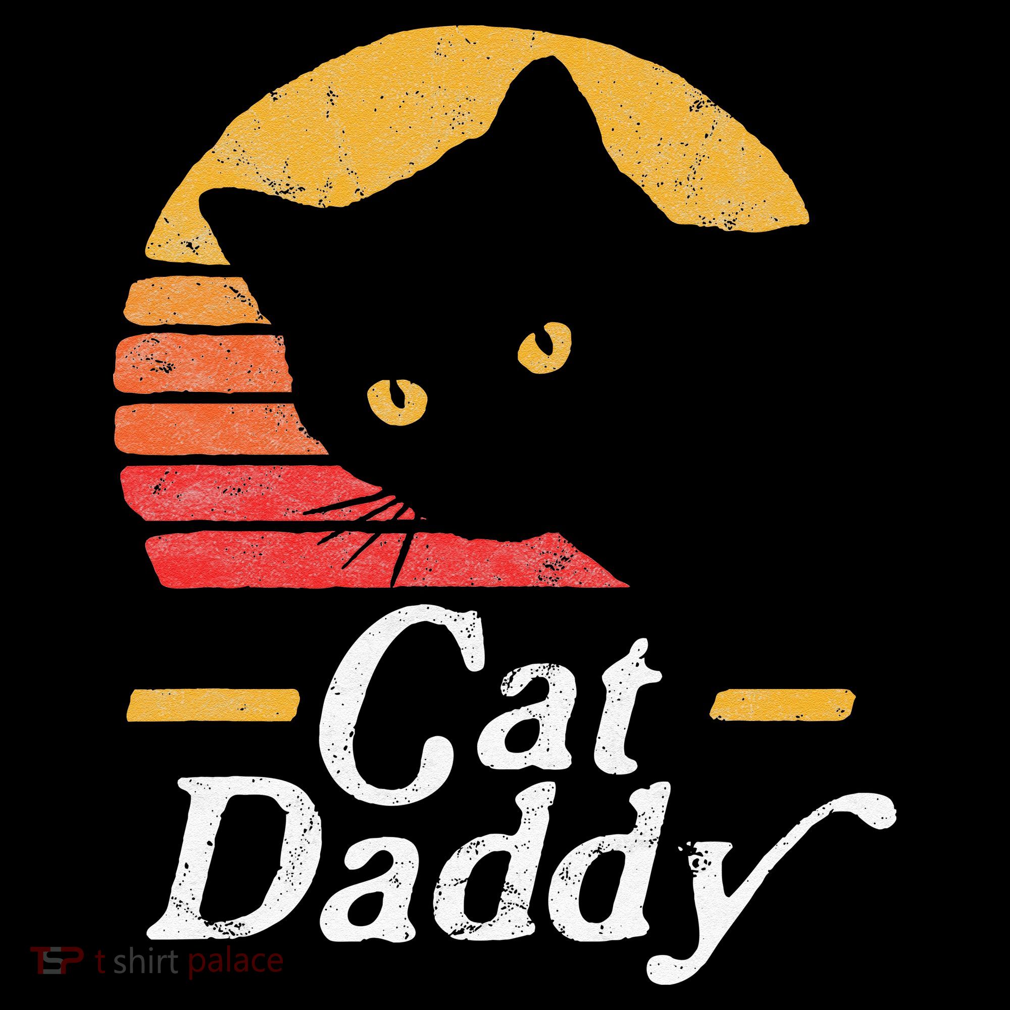 Cat Daddy Vintage Eighties Style Cat Retro Distressed T-Shirt