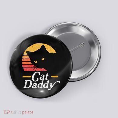 Cat Daddy Vintage Eighties Style Cat Retro Distressed Button