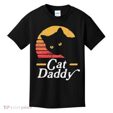 Cat Daddy Vintage Eighties Style Cat Retro Distressed Kids T-Shirt