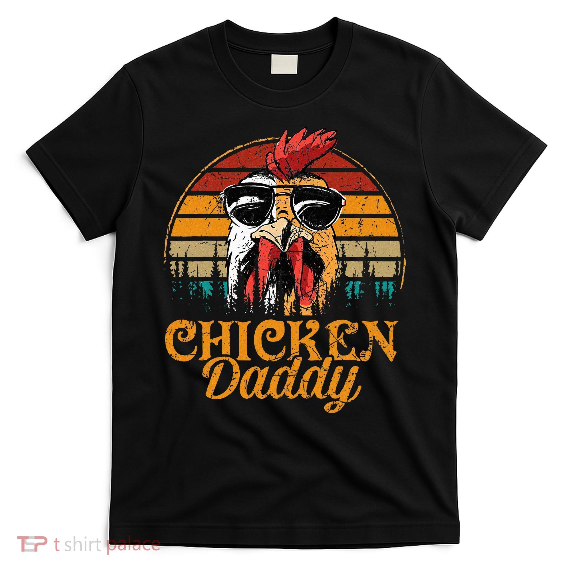 Chicken Daddy Vintage Poultry Farmer Funny Fathers Day T-Shirt