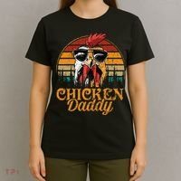 Chicken Daddy Vintage Poultry Farmer Funny Fathers Day T-Shirt thumb 4