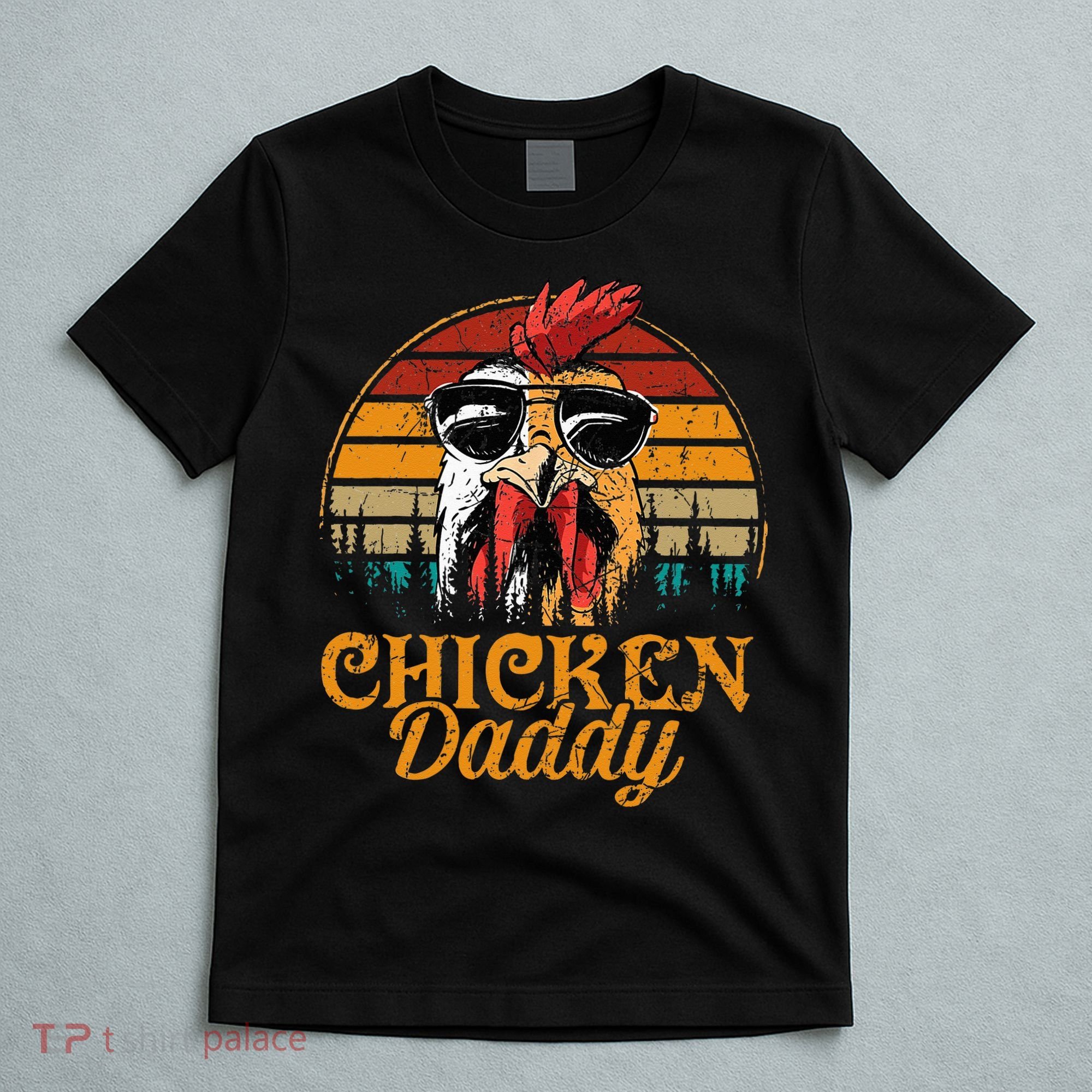 Chicken Daddy Vintage Poultry Farmer Funny Fathers Day T-Shirt