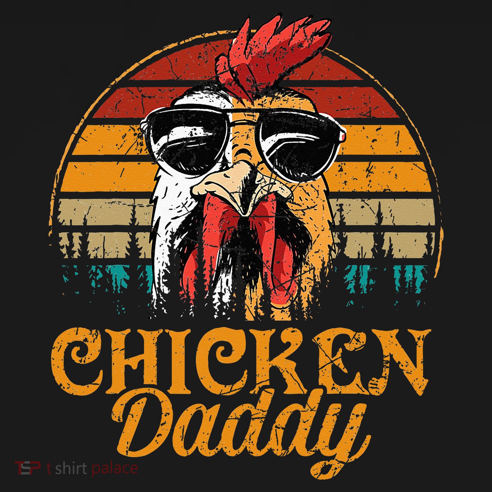 Chicken Daddy Vintage Poultry Farmer Funny Fathers Day T-Shirt