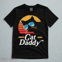 Cat Daddy Vintage 80s Style Cat Retro Sunglasses Distressed TShirt T-Shirt thumb 5
