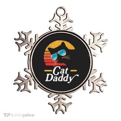 Cat Daddy Vintage 80s Style Cat Retro Sunglasses Distressed TShirt Ornament