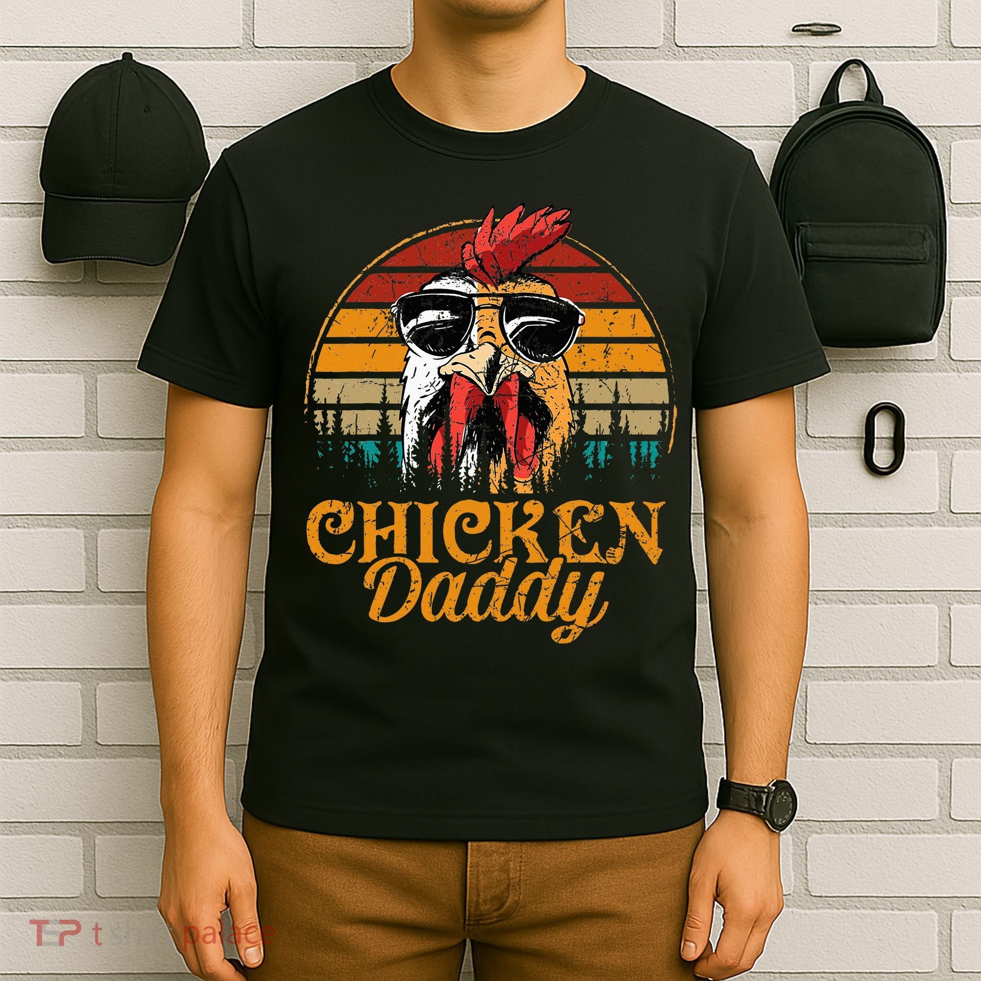 Chicken Daddy Vintage Poultry Farmer Fathers Day T-Shirt