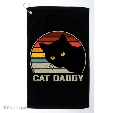Cat Daddy Vintage Cat 80s Retro Style For Cat Dad Golf Towel
