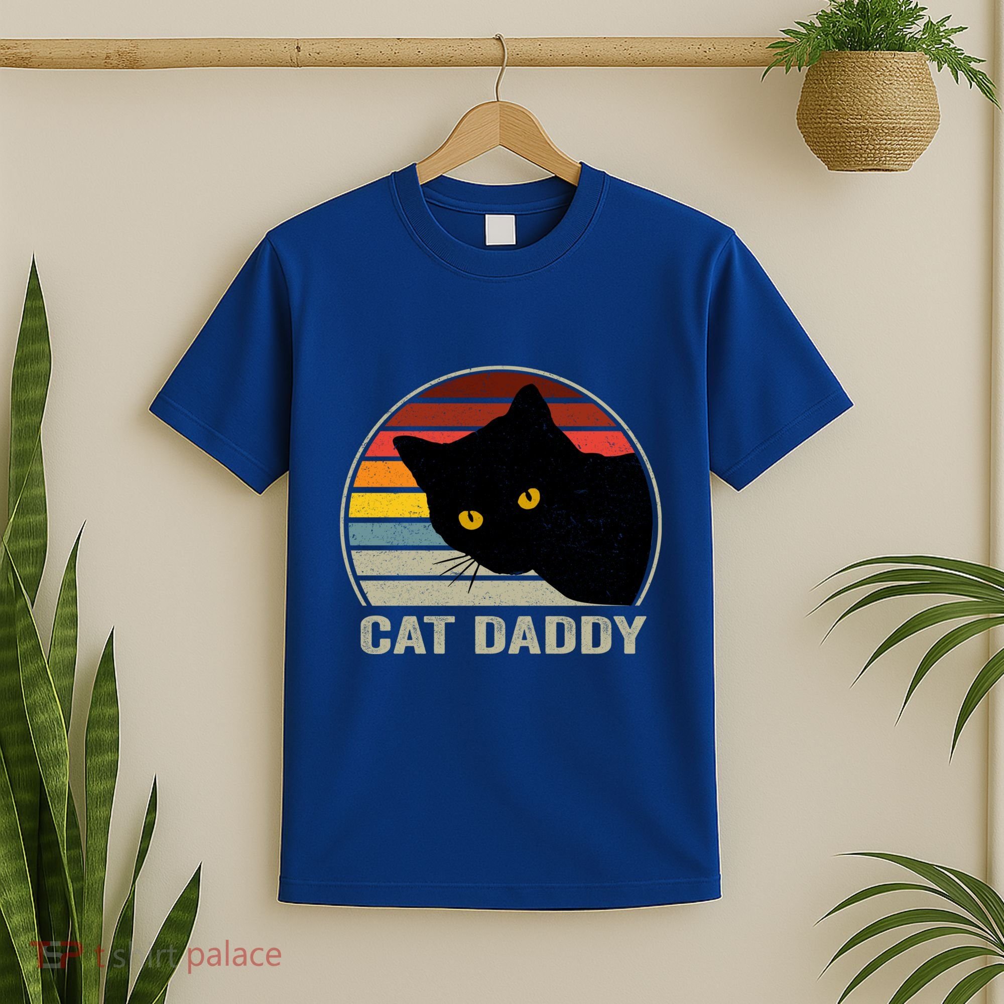 Cat Daddy Vintage Cat 80s Retro Style For Cat Dad T-Shirt