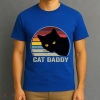 Cat Daddy Vintage Cat 80s Retro Style For Cat Dad T-Shirt thumb 3