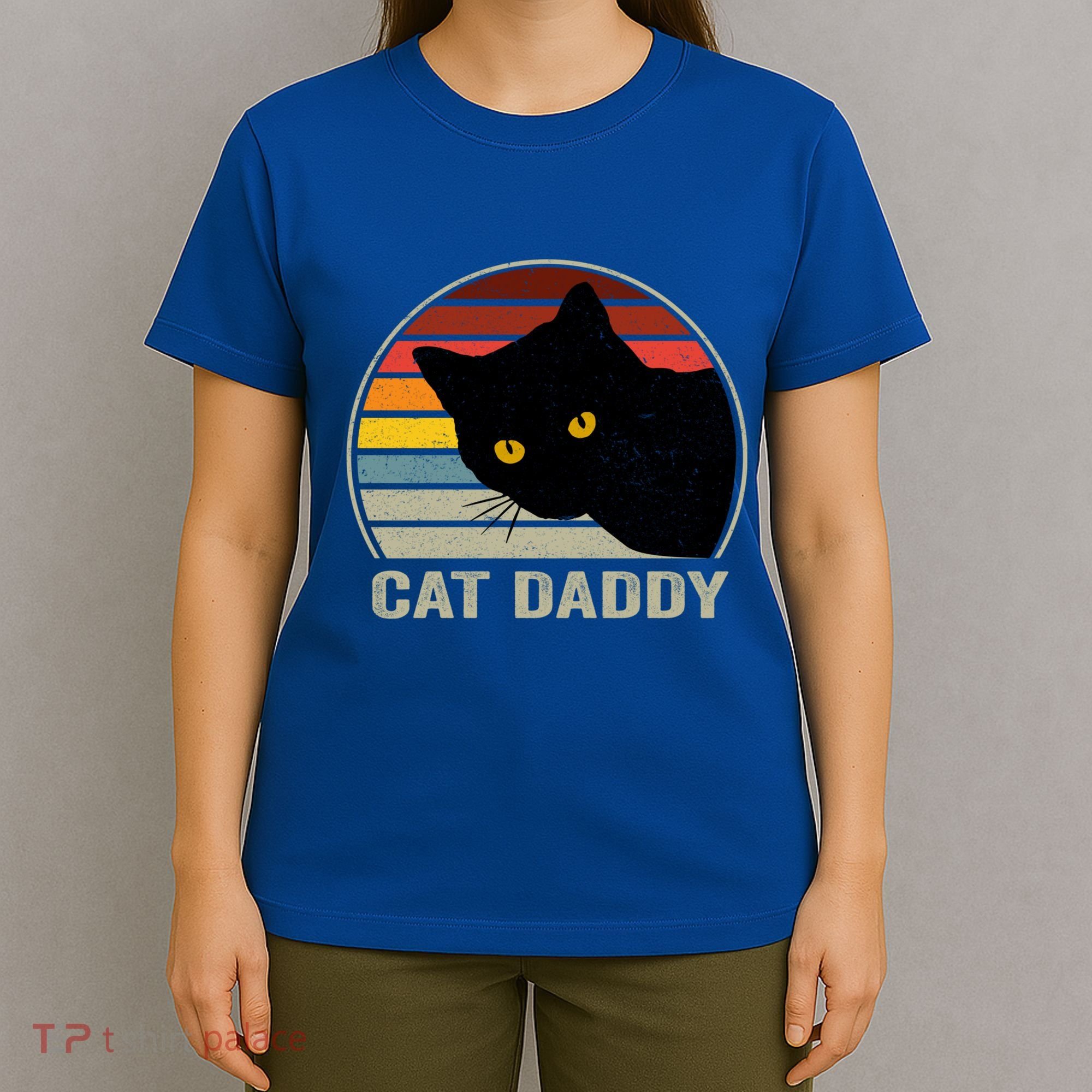 Cat Daddy Vintage Cat 80s Retro Style For Cat Dad T-Shirt