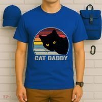 Cat Daddy Vintage Cat 80s Retro Style For Cat Dad T-Shirt thumb 6