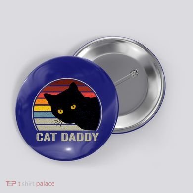 Cat Daddy Vintage Cat 80s Retro Style For Cat Dad Button