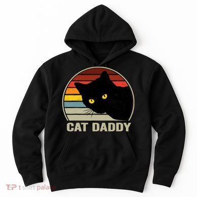 Cat Daddy Vintage Cat 80s Retro Style For Cat Dad Hoodie