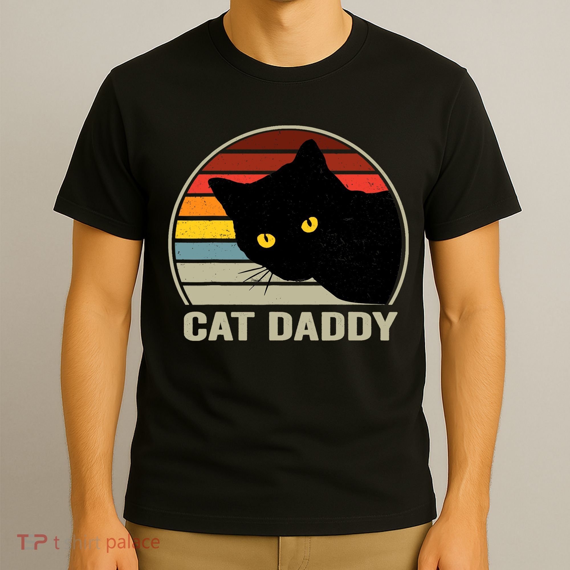 Cat Daddy Vintage Cat 80s Retro Style For Cat Dad T-Shirt