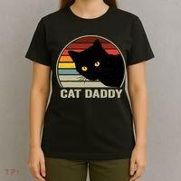 Cat Daddy Vintage Cat 80s Retro Style For Cat Dad T-Shirt thumb 4