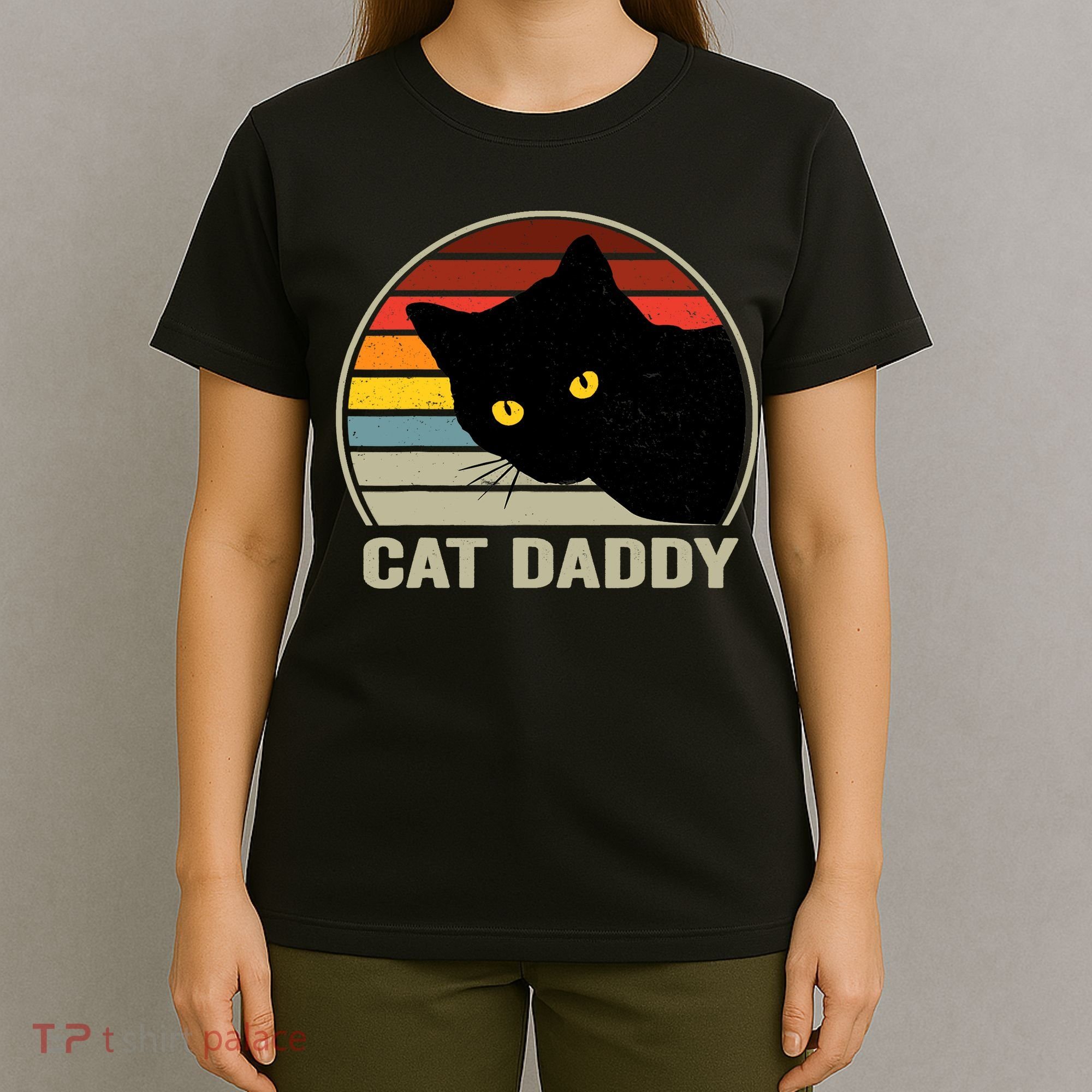 Cat Daddy Vintage Cat 80s Retro Style For Cat Dad T-Shirt