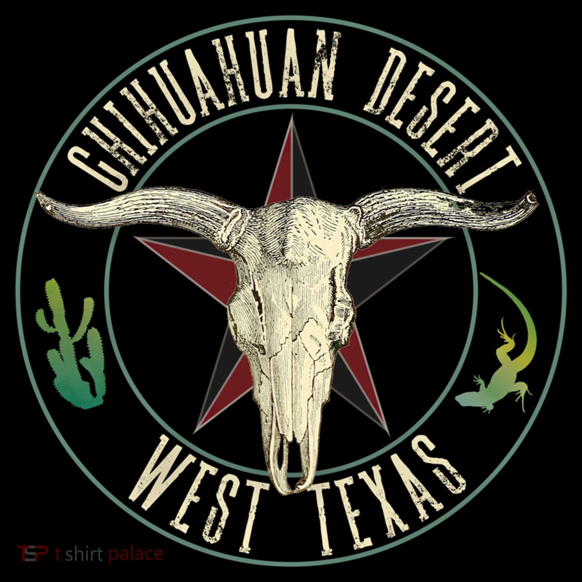 Chihuahuan Desert West Texas Cow Skull Lizard Cactus Star Gift Coffee Mug